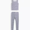 Pyjama-Set für Kinder aus gebürsteter Bio-Baumwolle mit Tanktop und Leggings