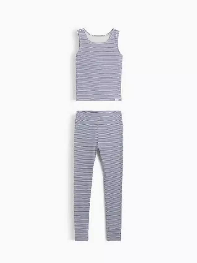 Pyjama-Set für Kinder aus gebürsteter Bio-Baumwolle mit Tanktop und Leggings