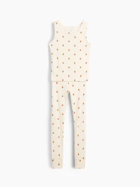 Pyjama-Set für Kinder aus gebürsteter Bio-Baumwolle mit Tanktop und Leggings