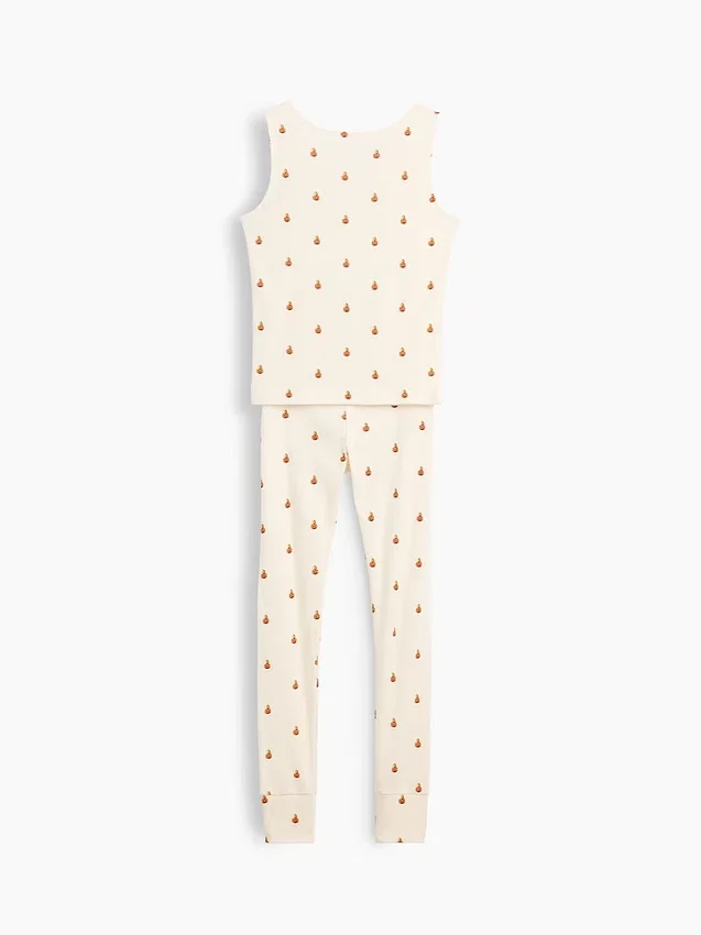 Pyjama-Set für Kinder aus gebürsteter Bio-Baumwolle mit Tanktop und Leggings