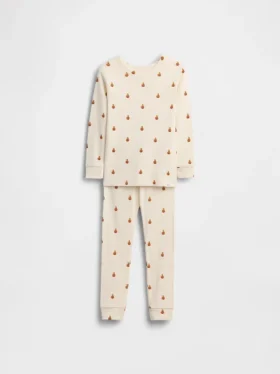Pyjama-Set für Kinder und Babys aus gebürsteter Bio-Baumwolle mit „Pumpkin Bear“-Motiv