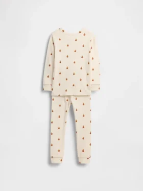 Pyjama-Set für Kinder und Babys aus gebürsteter Bio-Baumwolle mit „Pumpkin Bear“-Motiv