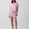 Pyjama-Shorts aus gekräuseltem Gaze