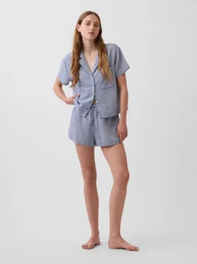 Pyjama-Shorts aus gekräuseltem Gaze