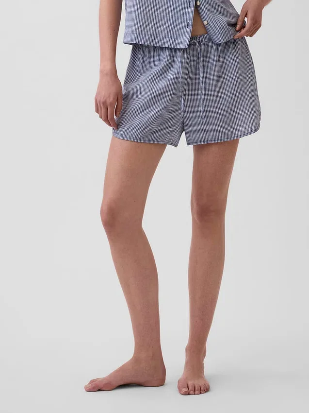Pyjama-Shorts aus gekräuseltem Gaze