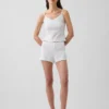 Pyjama-Shorts aus Pointelle-Strick mit gewelltem Saum