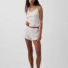 Pyjama-Shorts aus Pointelle-Strick mit gewelltem Saum