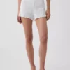 Pyjama-Shorts aus Pointelle-Strick mit gewelltem Saum