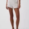 Pyjama-Shorts aus Pointelle-Strick mit gewelltem Saum