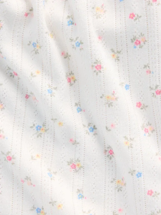 Pyjama-Shorts aus Pointelle-Strick mit gewelltem Saum