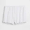 Pyjama-Shorts aus Pointelle-Strick mit gewelltem Saum