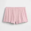 Pyjama-Shorts aus Pointelle-Strick mit gewelltem Saum