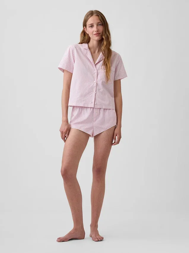 Pyjama-Shorts aus Popeline