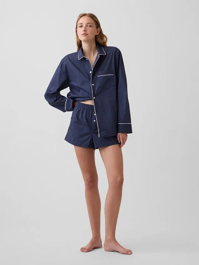Pyjama-Shorts aus Popeline