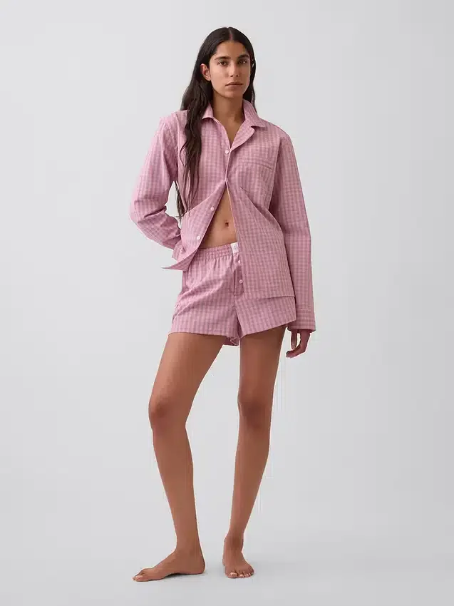 Pyjama-Shorts aus Popeline