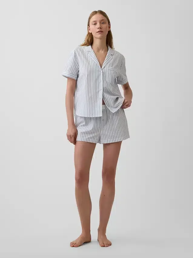 Pyjama-Shorts aus Popeline