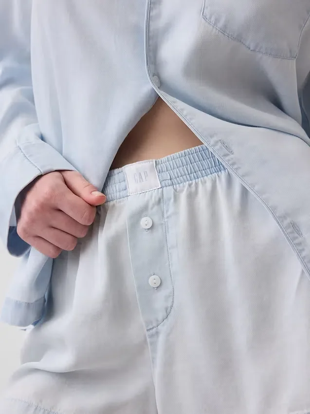 Pyjama-Shorts aus Popeline