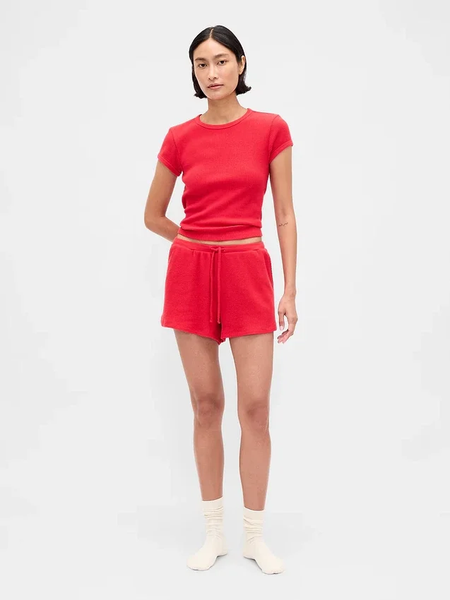 Pyjama-Shorts aus Waffelpiqué