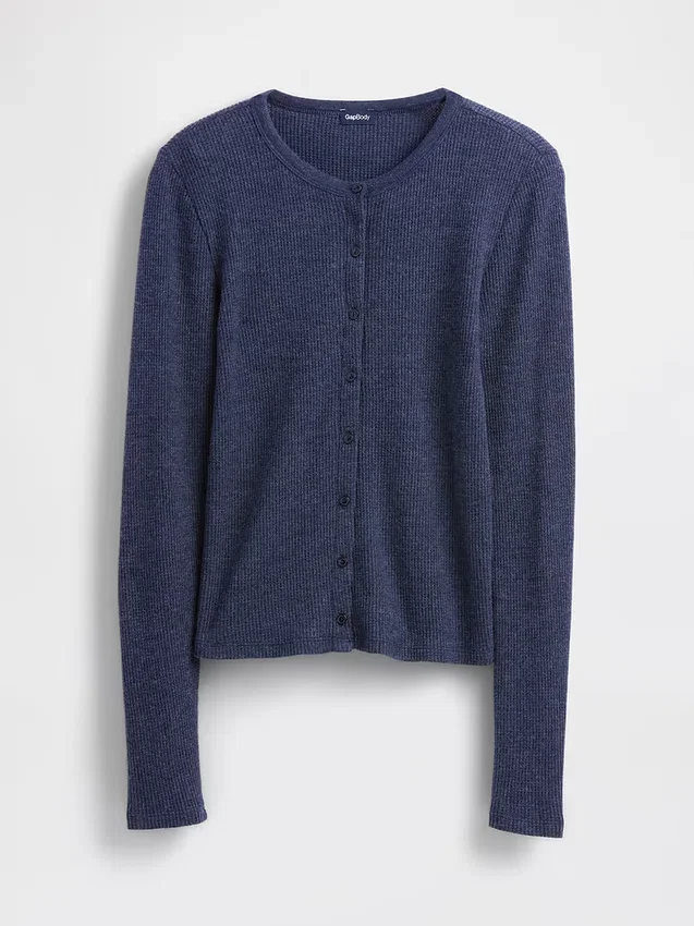 Pyjama-Strickjacke aus Waffelpiqué