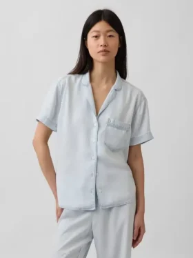 Pyjamahemd aus Popeline