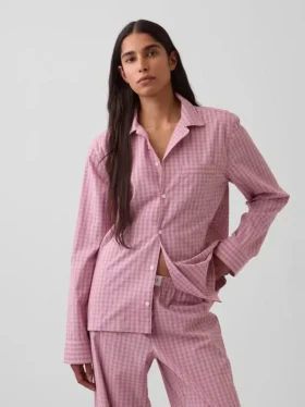 Pyjamahemd aus Popeline