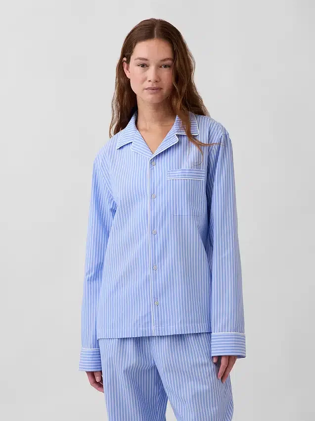 Pyjamahemd aus Popeline