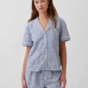 Pyjamahemd aus Popeline