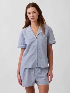 Pyjamahemd aus Popeline
