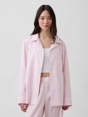 Pyjamahemd aus Popeline