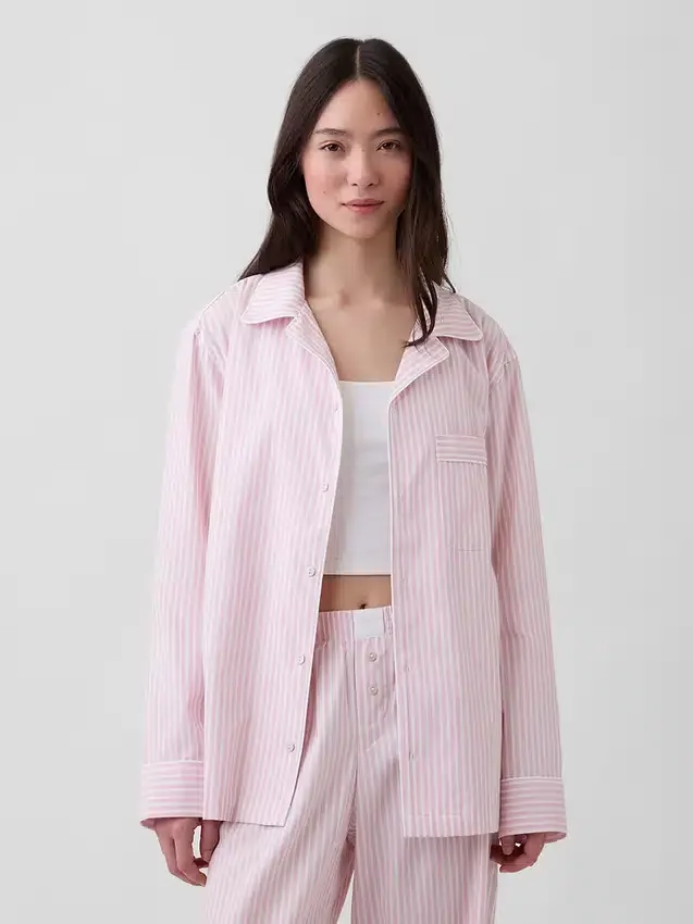 Pyjamahemd aus Popeline