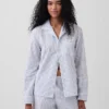 Pyjamahemd aus Popeline