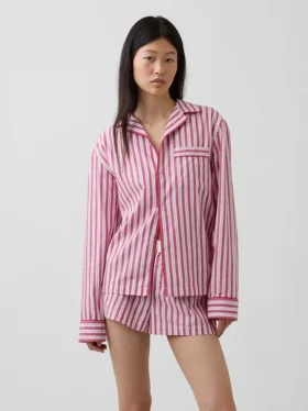 Pyjamahemd aus Popeline