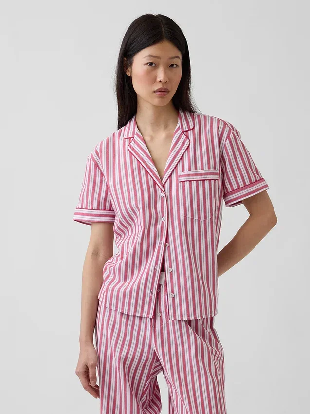 Pyjamahemd aus Popeline