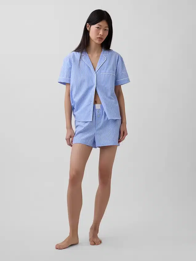 Pyjamahemd aus Popeline