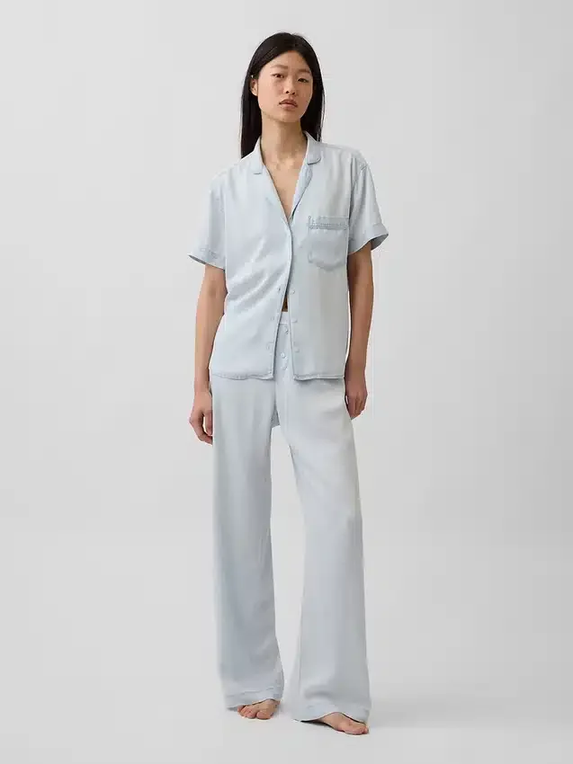 Pyjamahemd aus Popeline