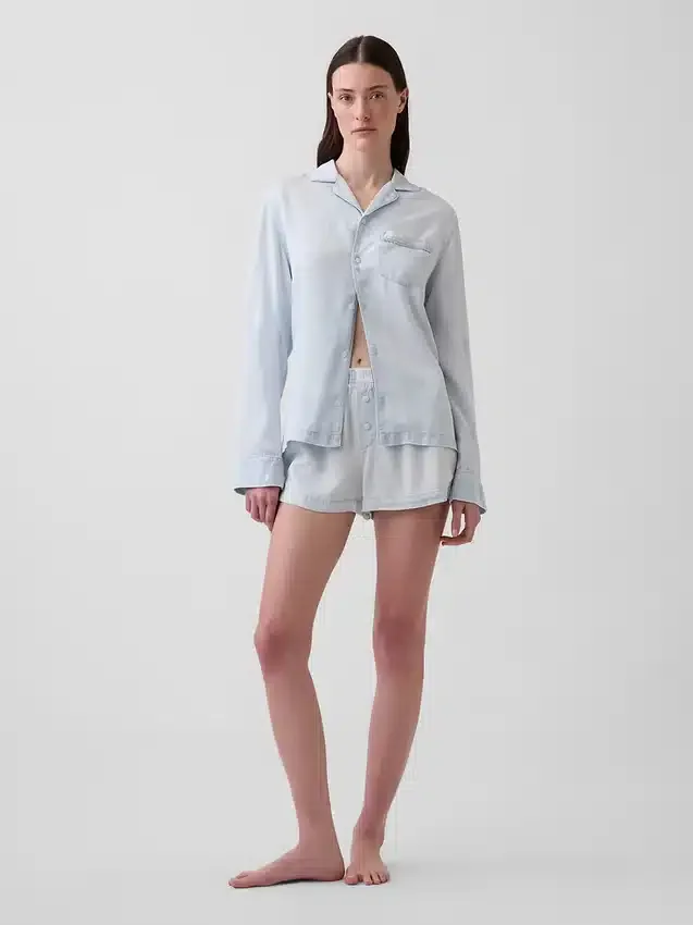Pyjamahemd aus Popeline