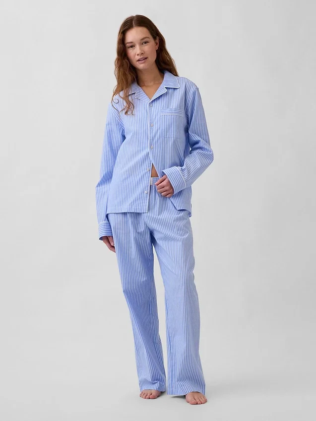 Pyjamahemd aus Popeline