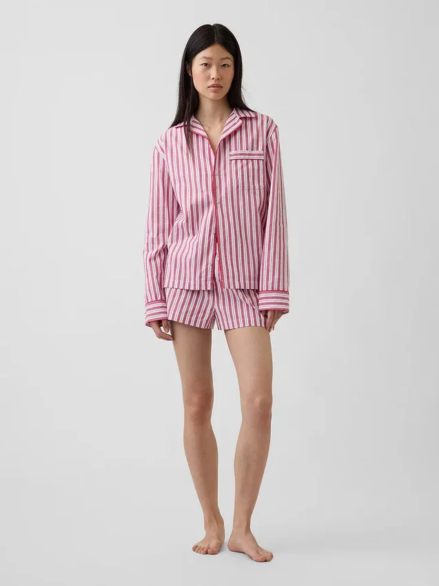 Pyjamahemd aus Popeline