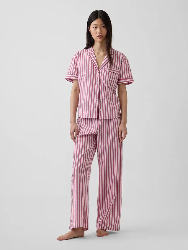Pyjamahemd aus Popeline