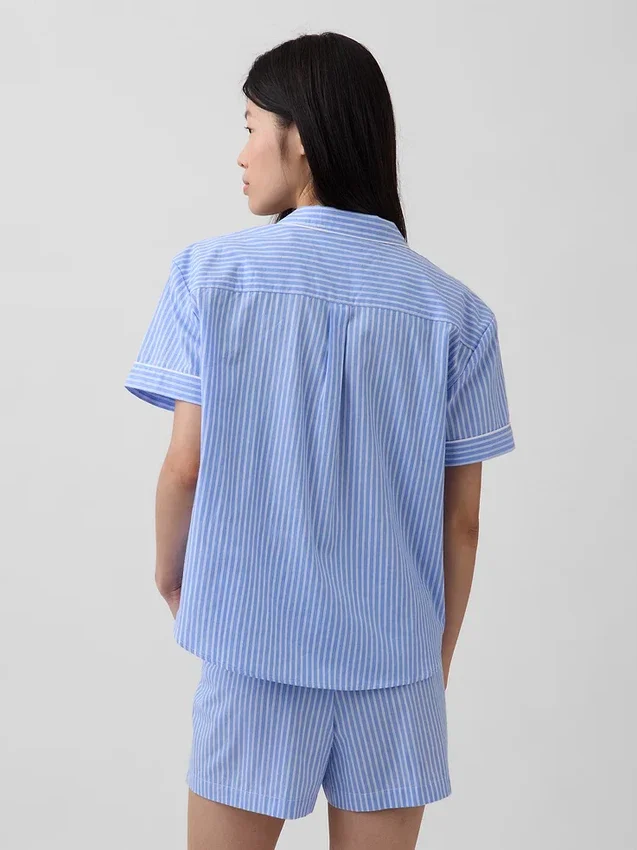 Pyjamahemd aus Popeline