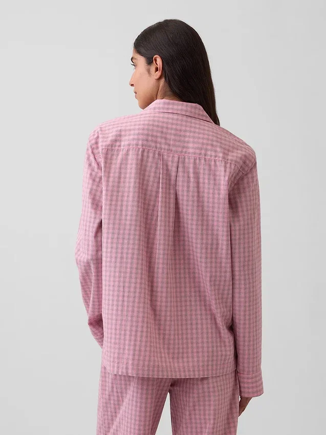 Pyjamahemd aus Popeline