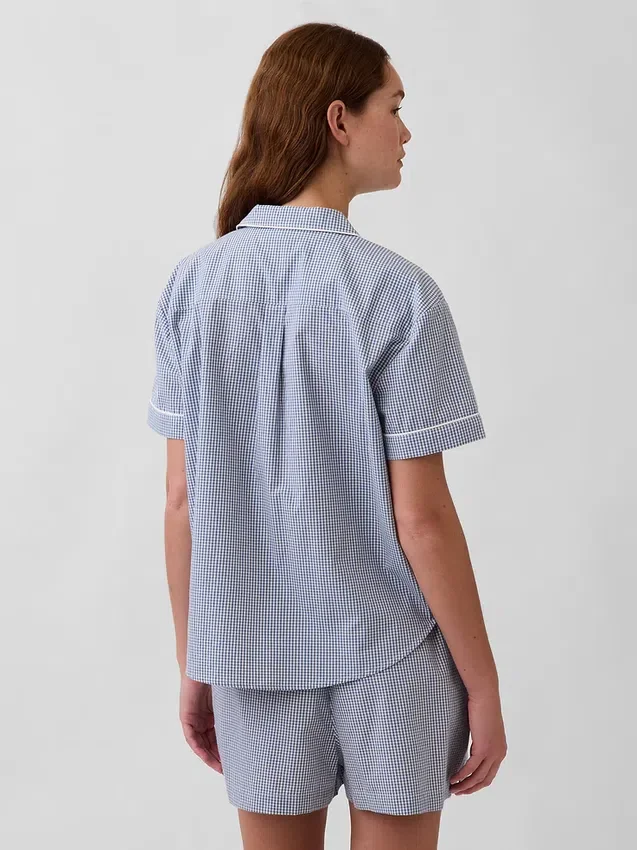 Pyjamahemd aus Popeline