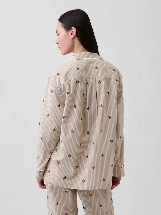 Pyjamahemd aus Popeline