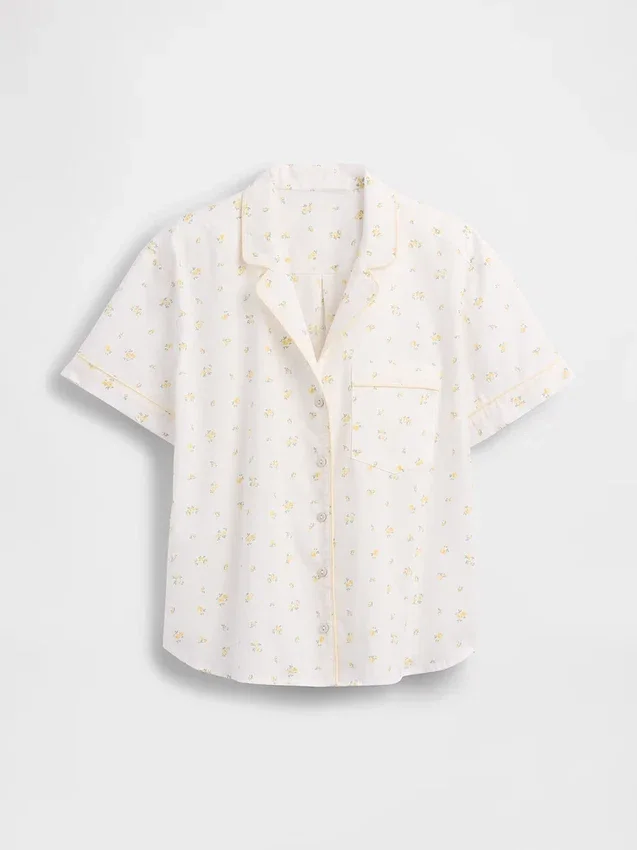 Pyjamahemd aus Popeline