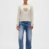 Raglan-Pullover mit Rundhalsausschnitt aus Baumwollmischung