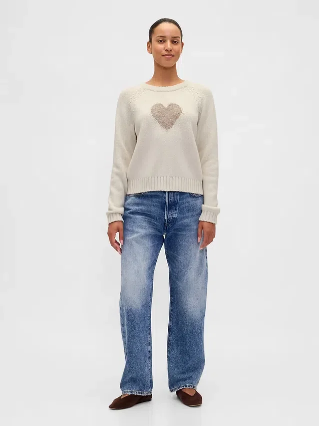Raglan-Pullover mit Rundhalsausschnitt aus Baumwollmischung