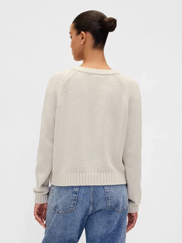 Raglan-Pullover mit Rundhalsausschnitt aus Baumwollmischung