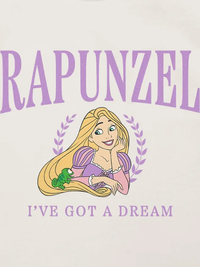 Rapunzel-T-Shirt mit College-Motiv für Kleinkinder