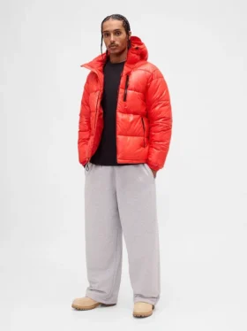 Recycelte, schwere Daunenjacke
