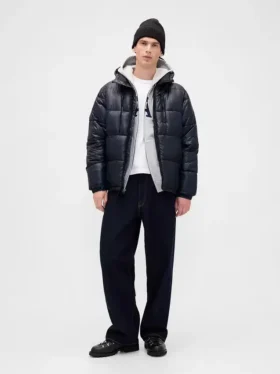 Recycelte, schwere Daunenjacke